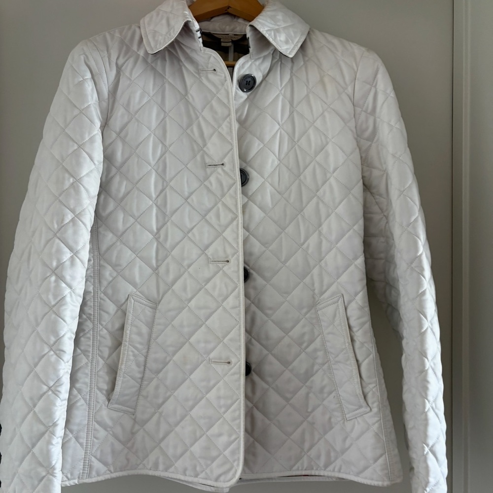 Burberry Quilted Cream Puffer Jacket